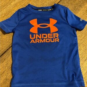 Under Armour Kids Royal Blue and Orange Tee